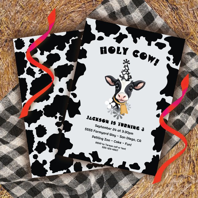 Invitation Fête de l'Anniversaire de la Vache Sainte (Créateur téléchargé)