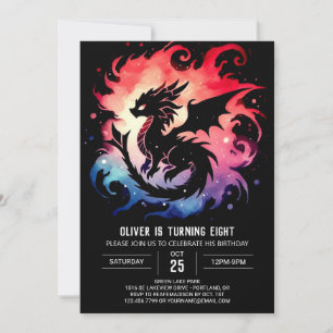 Invitation Fête de l'anniversaire de l'anniversaire du dragon