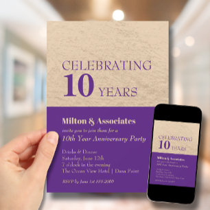 Invitation Fête de l'anniversaire de l'entreprise Purple & Go