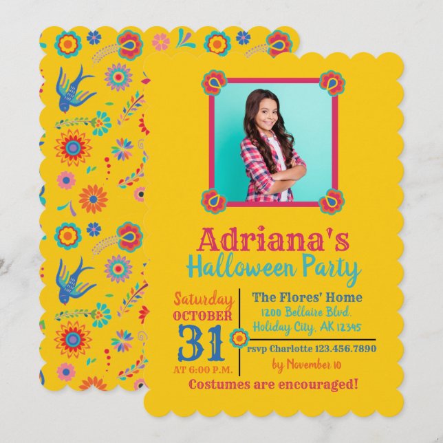 Invitation Fête de l'anniversaire de l'Halloween décédé (Devant / Derrière)