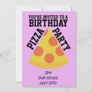 INVITATION FÊTE DE L'ANNIVERSAIRE DE PIZZA ! CARTON D'INVITAT