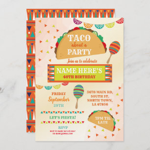 Invitation Fête de l'anniversaire de Taco au Mexique