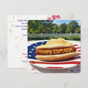 Invitation Fête de l'anniversaire des 250 ans des États-Unis 