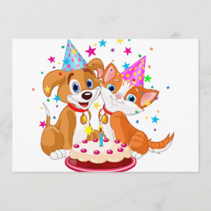 Invitation Fête de l'anniversaire des chiens et des chats