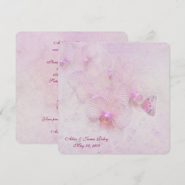 Invitation Fête de l'Anniversaire des papillons (Devant / Derrière)