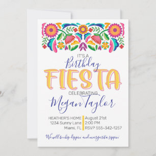 Invitation Fête de l'anniversaire Floral mexicain