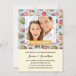 Invitation Fête de l'Anniversaire Photo de Luau Tropical