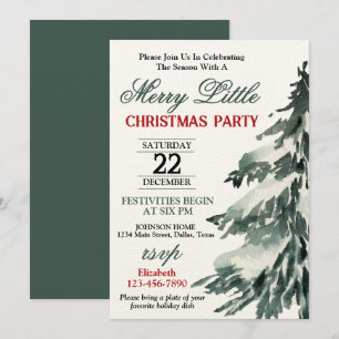 Invitation Fête de l'Arbre de Noël Floconneux
