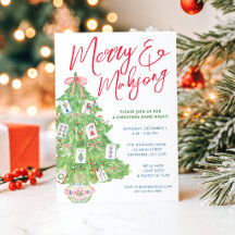 Fête de l'arbre de Noël Mahjong et aquarelle joyeu