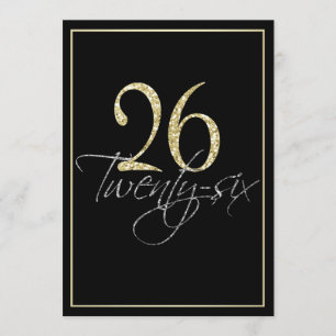 Invitation Fête de l'Argent Formal Noir et Or 26e anniversair