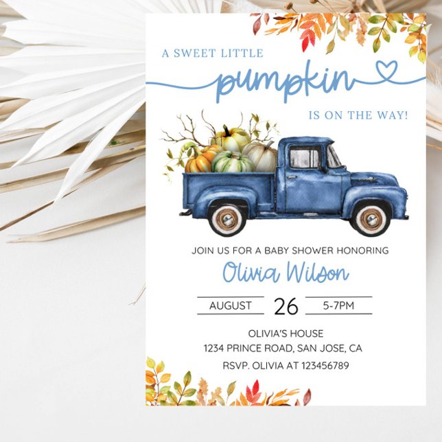Invitation Fête de l'arrivée d'une petite citrouille adorable (Créateur téléchargé)