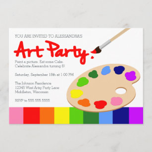 Invitation Fête de l'art des enfants Rainbow