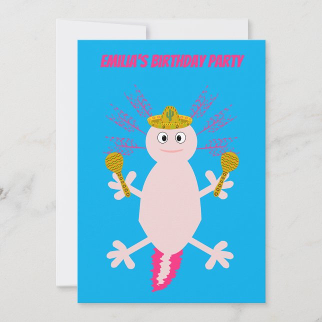 Invitation Fête de l'Axolotl mexicain mort (Devant)