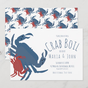 Invitation Fête de l'ébullition de crabes Dîner d'anniversai