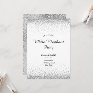 Invitation Fête de l'Éléphant Blanc Argenté