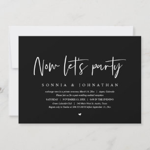 Invitation Fête de l'Elopement mariage, Faisons la fête