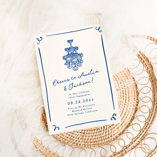 Invitation Fête de l'engagement avec main fantaisie (Créateur téléchargé)