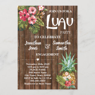 Invitation Fête de l'engagement de Luau mariage