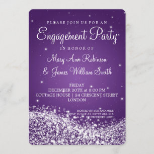 Invitation Fête de l'engagement Mariage qui éclate la vague v