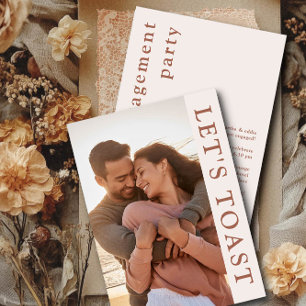 Invitation Fête de l'engagement photo Toast