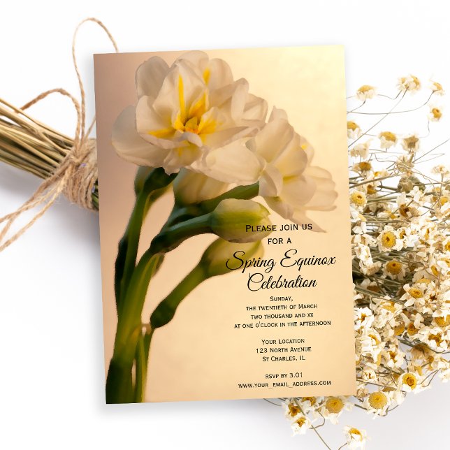 Invitation Fête de l'équinoxe de printemps aux jonquilles bla (Créateur téléchargé)