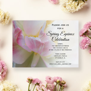 Invitation Fête de l'équinoxe de printemps de la tulipe rose 