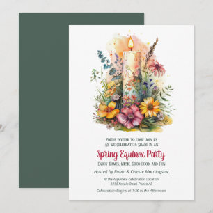 Invitation Fête de l'équinoxe de printemps Fleurs sauvages &