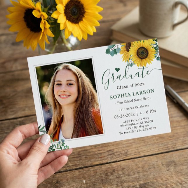Invitation Fête de l'Eucalyptus Sunflowers Photo (Créateur téléchargé)