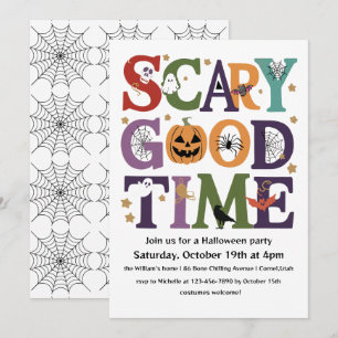 Invitation Fête de l'Halloween à l'heure d'effroi