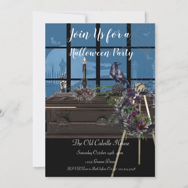 Invitation Fête de l'Halloween du Mausolée, (Devant)