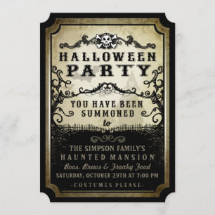 Invitation Fête de l'Halloween, on vous surnomme Noir & Tan