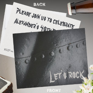 Invitation Fête de l'homme minimaliste en métal noir