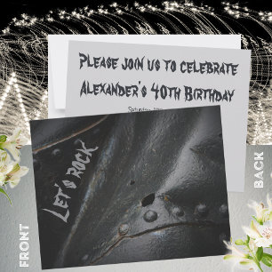 Invitation Fête de l'homme minimaliste en métal noir
