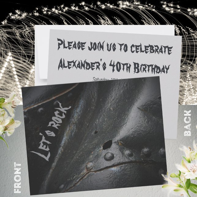 Invitation Fête de l'homme minimaliste en métal noir (Créateur téléchargé)