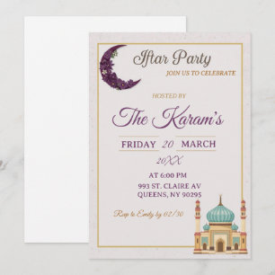 Invitation Fête de l'Iftar du Ramadan de la Mosquée Minimalis
