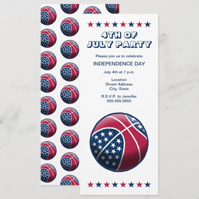 Invitation Fête de l'Indépendance de Basket (Devant / Derrière)