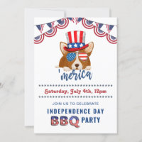 Fête de l'Indépendance drapeau américain Corgi BBQ
