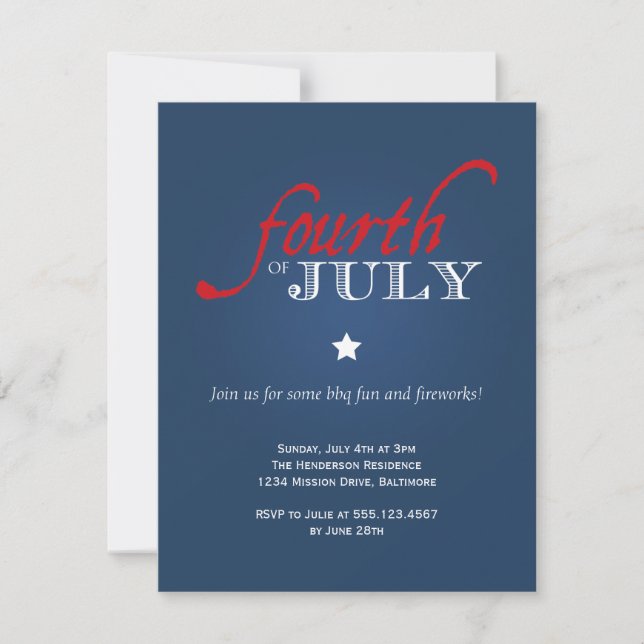 Invitation Fête de l'Indépendance du 4 juillet de la Marine (Devant)