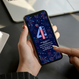 Invitation Fête de l'Indépendance feux de 4 juillet