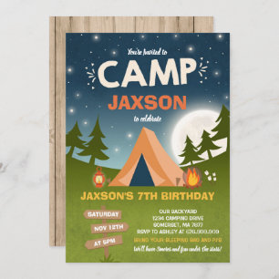 Invitation Fête de l'invitation d'anniversaire de camping