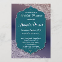 Fête de l'mariée à bijoux de style henné Invitatio