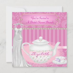 Invitation Fête de l'mariée Brunch Damask