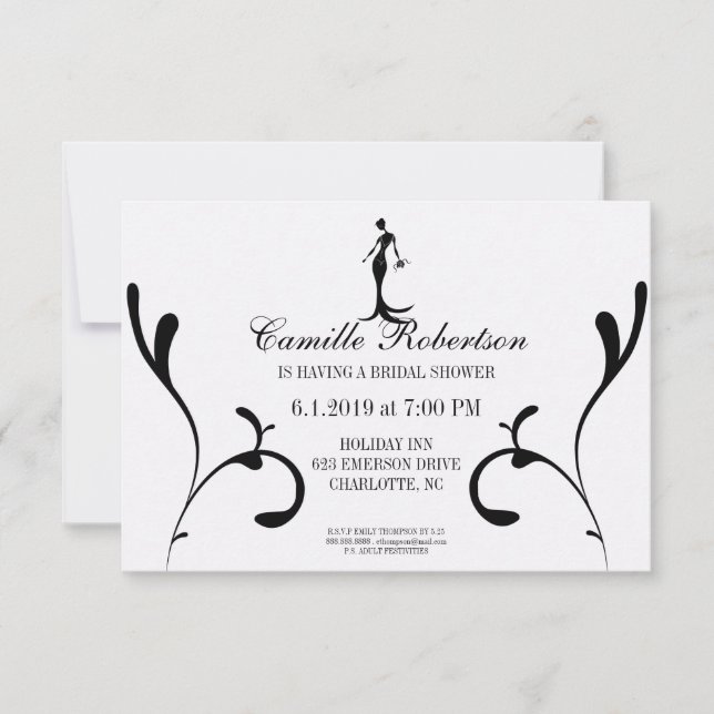 Invitation Fête de l'mariée| Centre avant (Devant)