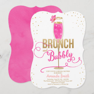 Invitation Fête de l'mariée de brunch et de mousseux Champagn