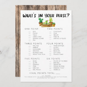 Invitation Fête de l'mariée de cactus rustique