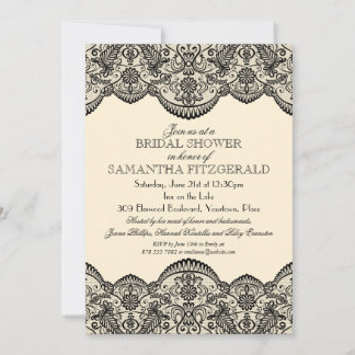 Invitation Fête de l'mariée de dentelle