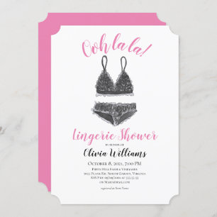 Invitation Fête de l'mariée de douche Lingerie couleur aquare