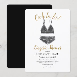 Invitation Fête de l'mariée de douche Lingerie couleur aquare