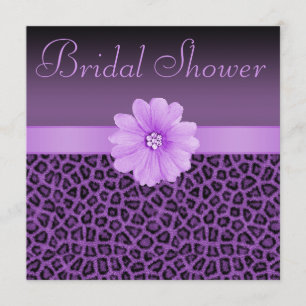 Invitation Fête de l'mariée de fleurs de Empreinte de léopard