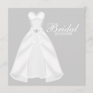 Invitation Fête de l'mariée de la robe Mariage blanche